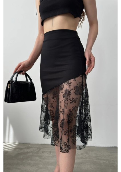 Dantel Detaylı Kadın Şık Etek DFL4014