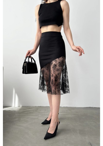 Dantel Detaylı Kadın Şık Etek DFL4014 modelleri