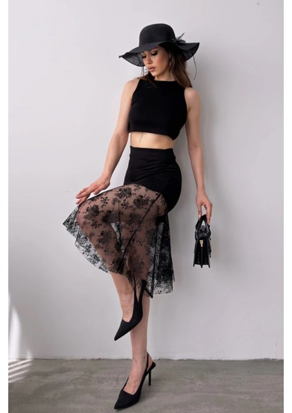 Dantel Detaylı Kadın Şık Etek DFL4014 fırsatları