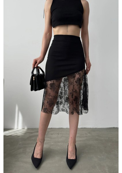 Dantel Detaylı Kadın Şık Etek DFL4014 indirimleri