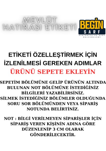 Begin Sarf 3 cm 4 cm 5 cm 6 cm Mevlüt Hatırası Kişiye Özel Kendinden Yapışkanlı Etiket Yuvarlak 001