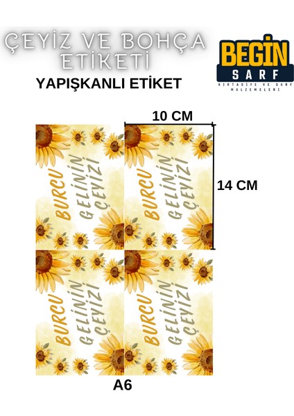 A4 A5 A6 35 Adet Çeyiz Bohça Koli Paket Etiketi Isme Özel Yapışlanlı Etiket 002