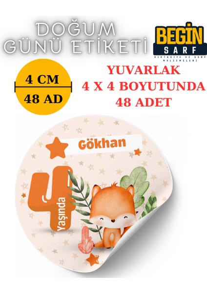 3 cm 4 cm 5 cm 6 cm Doğum Günü Hatırası Kişiye Özel Kendinden Yapışkanlı Etiket Yuvarlak 007 fiyatları