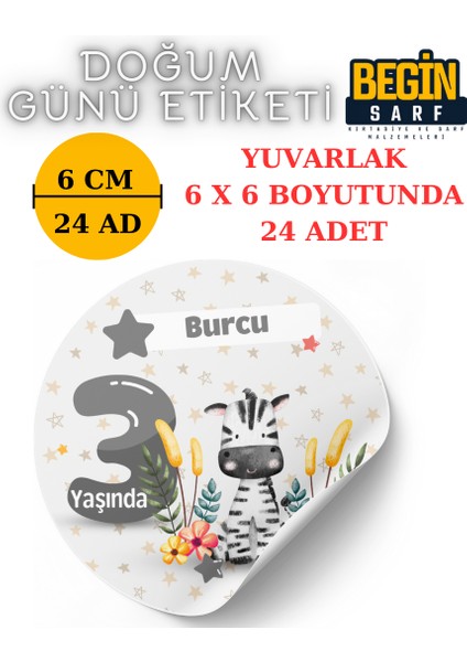 3 cm 4 cm 5 cm 6 cm Doğum Günü Hatırası Kişiye Özel Kendinden Yapışkanlı Etiket Yuvarlak 006 fırsatları