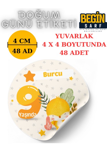 3 cm 4 cm 5 cm 6 cm Doğum Günü Hatırası Kişiye Özel Kendinden Yapışkanlı Etiket Yuvarlak 012 fiyatları