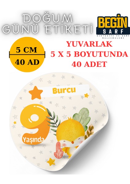 3 cm 4 cm 5 cm 6 cm Doğum Günü Hatırası Kişiye Özel Kendinden Yapışkanlı Etiket Yuvarlak 012 modelleri