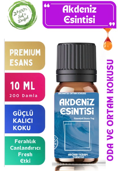 Akdeniz Esintisi Saf Esansiyel Yağ Oda ve Ortam Kokusu Aromatik Uçucu Yağ 10 ml