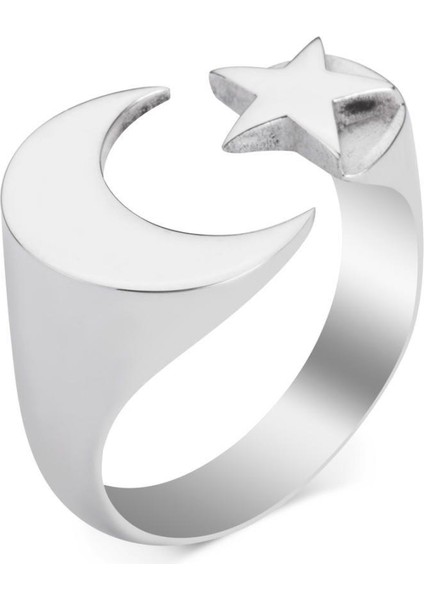 Ay Yıldız Desenli Isimsizler Yüzüğü