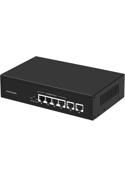 Uranıum POE-4020-55W 4 Port 10/100 + 2 Port 10/100 RJ45 Uplınk Poe Swıtch (Realtek Chıpset)