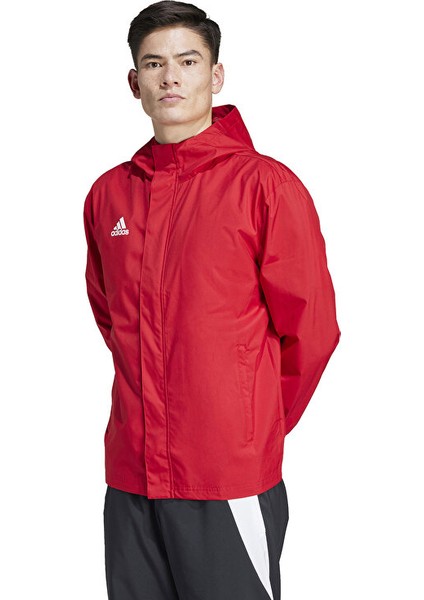 Adidas ENT22 Aw Jkt Erkek Futbol Antrenman Yağmurluk IK4009 Kırmızı