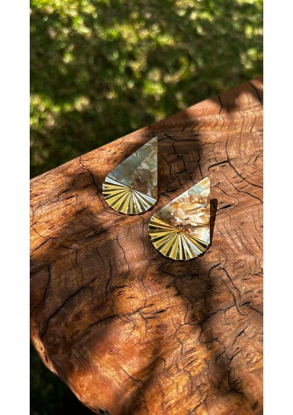 Kahverengi Geçişli Yelpaze Küpe fiyatları