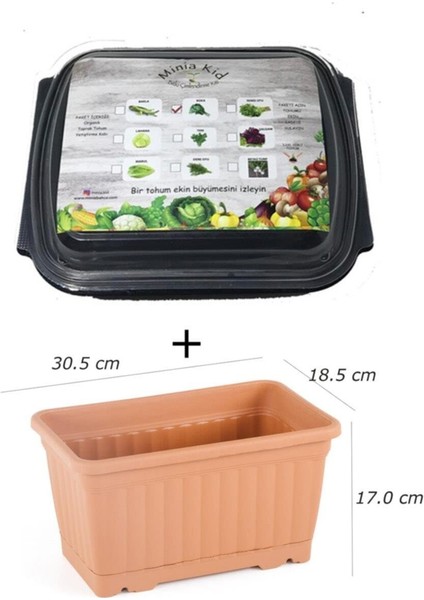 Minia Kid Roka Çimlendirme Kiti ve Saksı