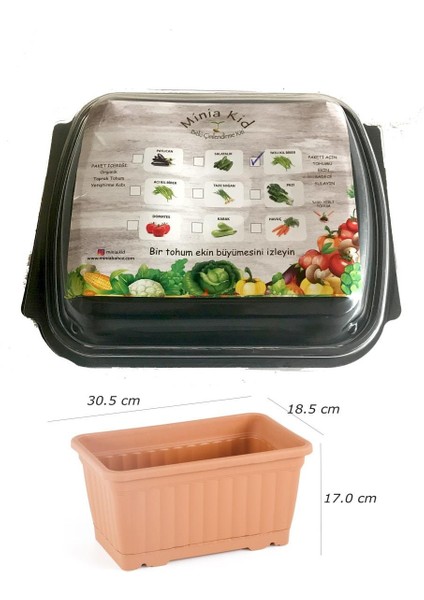 Minia Kid Kıl Biber(Tatlı) Çimlendirme Kiti ve Saksı