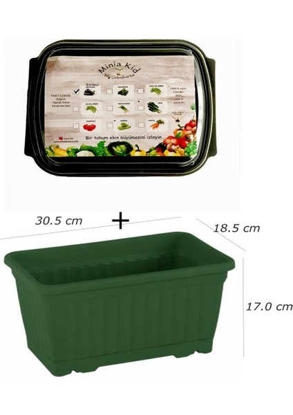 Minia Kid Bostan Patlıcanı Çimlendirme Kiti ve Saksı