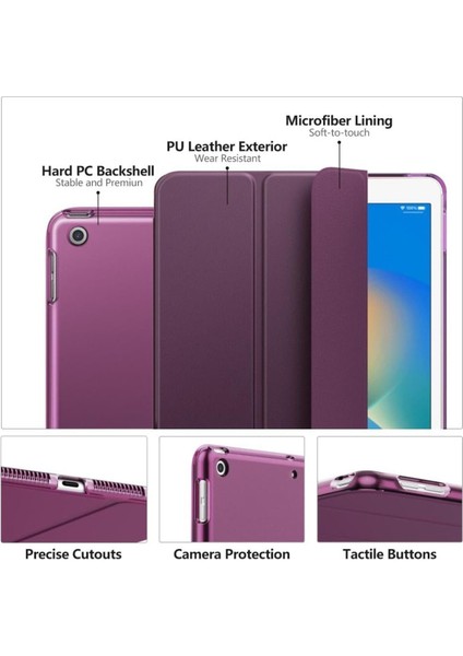 Apple Ipad 8. ve 9. Nesil 2020 /2021 10.2 Inç Uyumlu Flip Smart Standlı Akıllı Kılıf Smart Cover