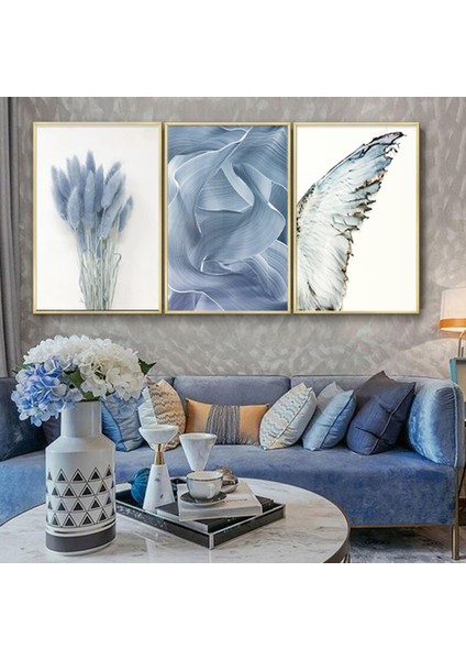 Alaçatı Renkler Kelebek Kanatlı Metal Çerçeveli Tablo Seti Altın /s