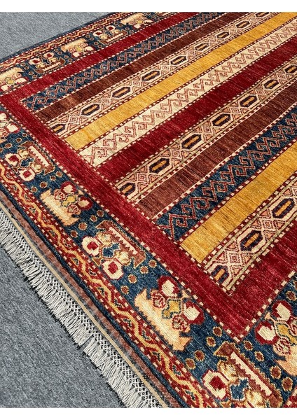 El Dokuma Şal Halısı 160X200 Renkli %100 Yün Kök Boya