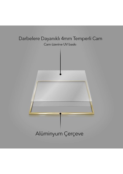 Sakin Bahçe: Beyaz Çiçekler ve Altın Vurgular Üçlü Metal Çerçeveli Tablo Seti /s