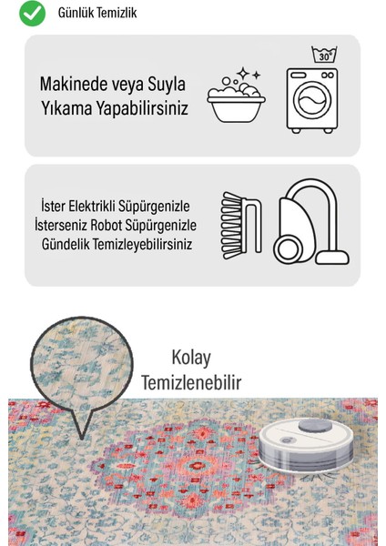 Eskitme Çiçekli Vintage Desen Dijital Baskılı Kaymaz Zenit Halı fiyatları