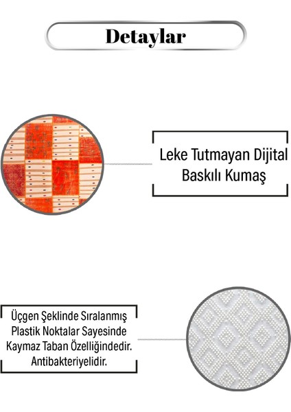 Parçalı Iskandinav Desen Dijital Baskılı Kaymaz Zenit Halı