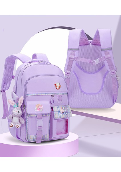 Suya Dayanıklı Büyük Kapasiteli Ilkokul Sırt Çantası - Mor (Yurt Dışından)