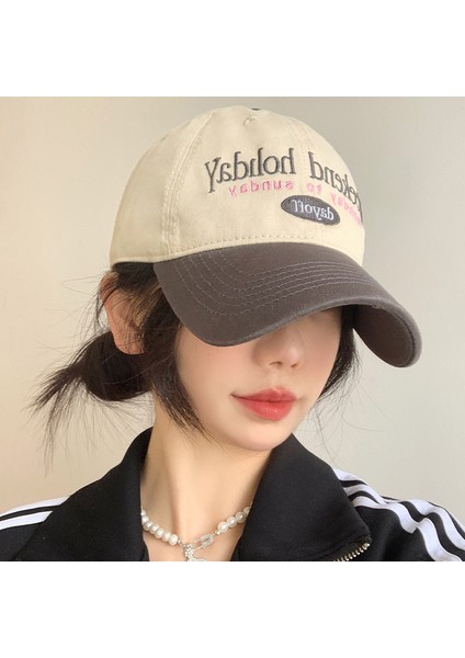 Çok Yönlü Vintage Renk Bloklu Beyzbol Şapkası (Yurt Dışından)