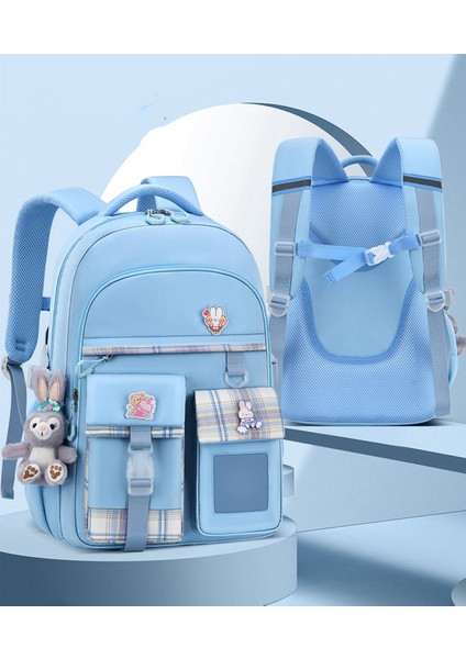 Ilkokul Öğrenci Sırt Çantası Okul Çantası - Mavi (Yurt Dışından)