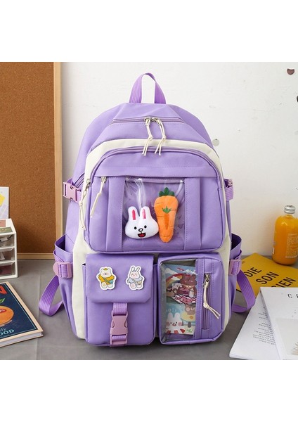 Ilkokul Öğrenci Sırt Çantası Okul Çantası - Mor (Yurt Dışından)