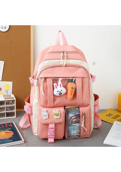 Ilkokul Öğrencileri Sırt Çantası Okul Çantası - Pembe (Yurt Dışından)