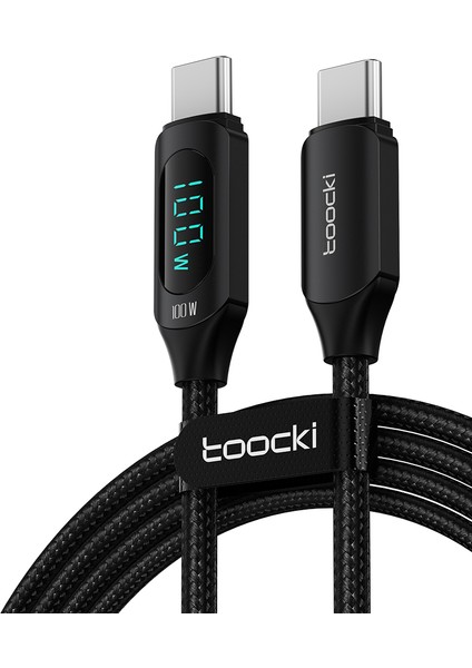 100W Type-C To Type-C Dijital Ekran Hızlı Data/şarj Kablosu 1.m Macbook Xiaomi Samsung Uyumlu