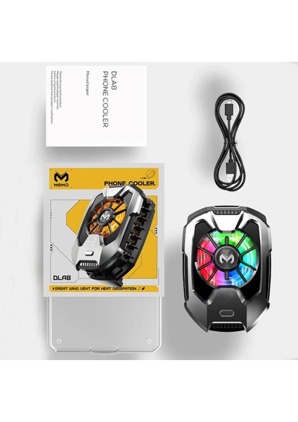 Memo Dla8 Cep Telefon Soğutma Fanı Radyatör Soğutucu Rgb LED Işıklı
