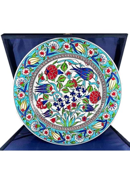 Has Bahçe Motifli 30CM Iznik Çini Tabak