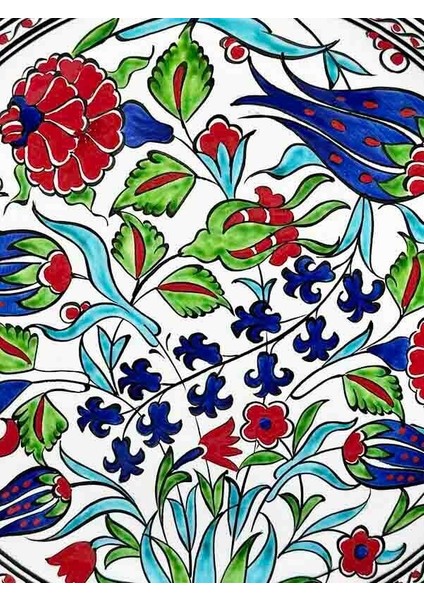 Has Bahçe Motifli 30CM Iznik Çini Tabak