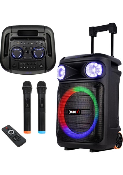 MXR-1100 Taşınabilir Seyyar Mikrofonlu Işıklı Akülü Ses Sistemi Hoparlör (1100 Watt) fiyatları