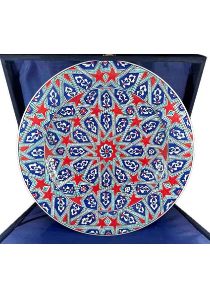 Selçuklu Yıldızı Desenli 30CM Iznik Çini Tabak