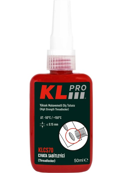 Kimyasal KLCS70-50 50 ml Cıvata Sabitleyici