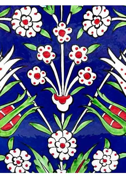 Gece Bahçesi Motifli 25CM Iznik Çini Tabak