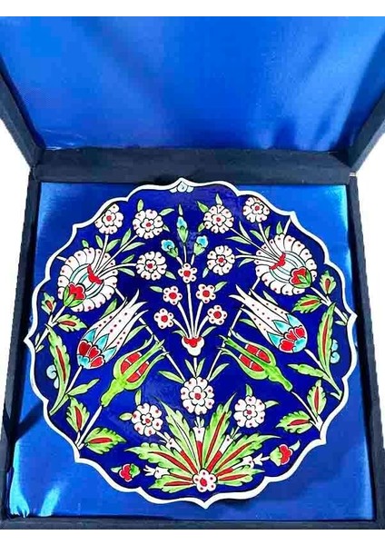 Gece Bahçesi Motifli 25CM Iznik Çini Tabak