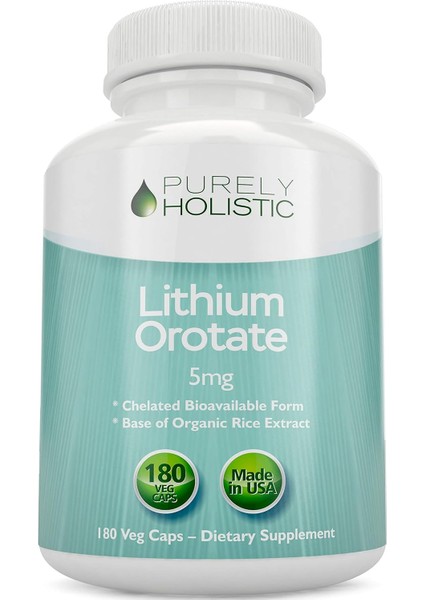 Dietary Supplement Lithium Orotate 5 Mg 180 kapsul chelated bioavailable form Helps Maintain Healthy Mood Behavior Memory And Wellness