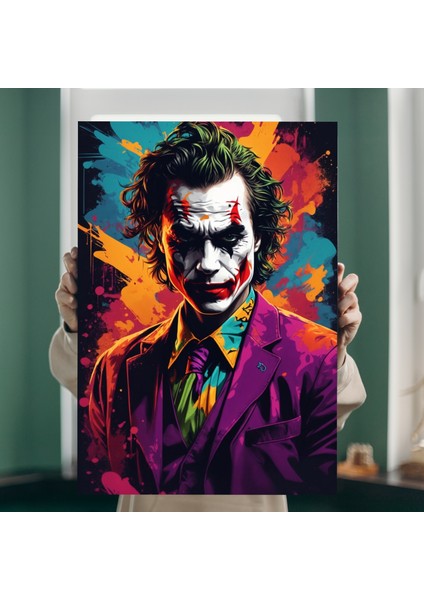 Renkli Tasarım Joker Görselli Dekoratif Cam Tablo