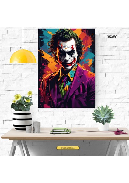 Renkli Tasarım Joker Görselli Dekoratif Cam Tablo