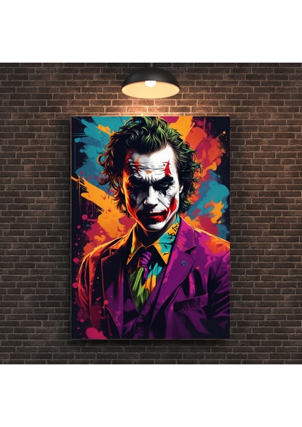 Renkli Tasarım Joker Görselli Dekoratif Cam Tablo