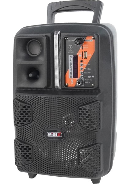 Midex 150 Watt Mikrofonlu Karaoke Eğlence Işıklı Ses Sistemi MXR-150 (Bluetooth Kayıt Usb Şarjlı)