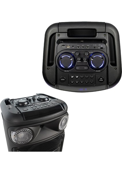 MXR-1100HX Taşınabilir Seyyar Portatif 3 Mikrofonlu Işıklı Ses Sistemi Hoparlör (1100 Watt)