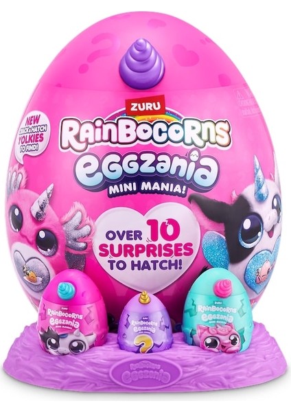 Mini Eggzania Sürpriz Peluş Mor Boynuz