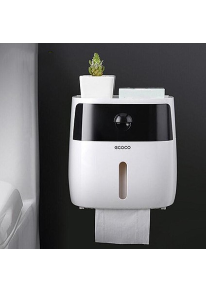 Siyah Stil Duvara Monte Banyo Tuvalet Su Geçirmez Kağıt Havlu Kutusu Çekmeceli Plastik Çok Katlı Kağıt Havlu Tutucu Depolama Kutusu Ürün (Yurt Dışından)