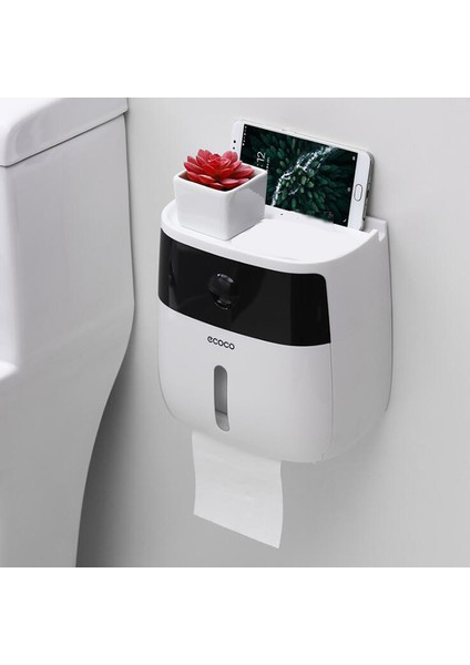 Siyah Stil Duvara Monte Banyo Tuvalet Su Geçirmez Kağıt Havlu Kutusu Çekmeceli Plastik Çok Katlı Kağıt Havlu Tutucu Depolama Kutusu Ürün (Yurt Dışından)