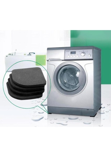 Siyah Stil Çamaşır Makinesi Için Titreşim Önleyici Ped Yıkama Makinesi Pedleri Gürültüsüz Ped. (Yurt Dışından) fiyatları