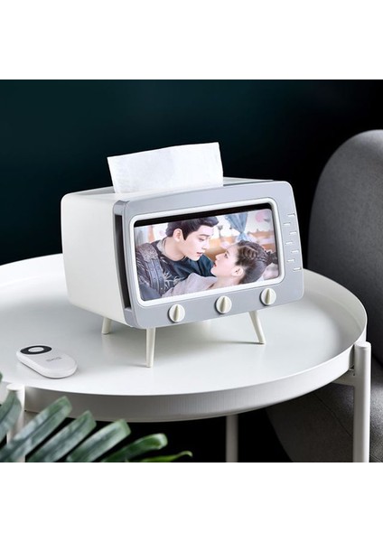 Siyahımsı Breen Stili Tissue Box Sevimli Masaüstü Tv Modelleme Pratik Eldiven Kutusu Yükseklik Artırıcı Kâğıt Havlu Tabanı (Yurt Dışından)