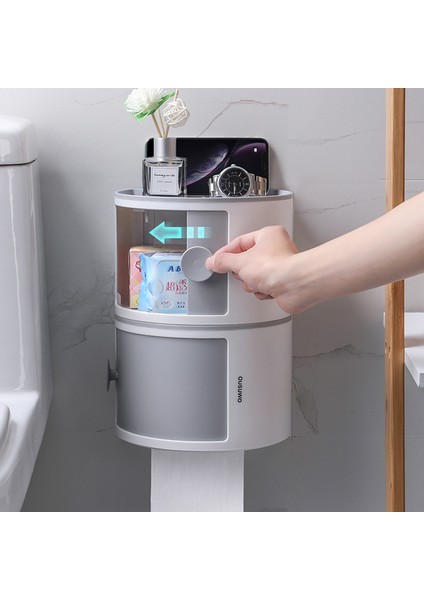 Gri1 Stili Duvara Monte Ev Su Geçirmez Raf Kağıt Havlu Eşya Depolama Kutusu Büyük Depolama Alanı Raf Banyo Kozmetik Masası Malzemeleri (Yurt Dışından) fiyatları